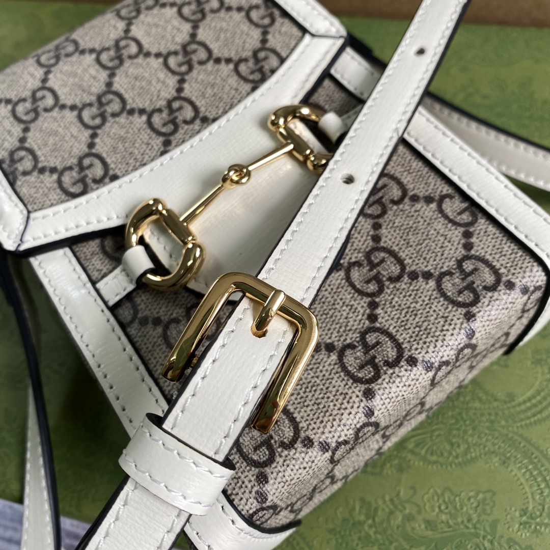 Gucci Horsebit 1955 Mini Shoulder Bag 625615 White